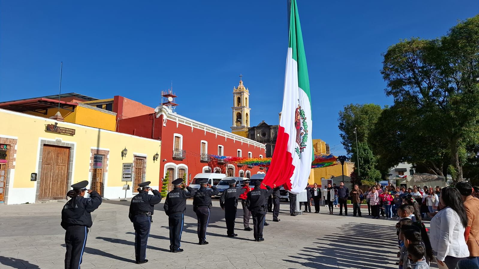 En Huamantla se realiza homenaje cívico con la participación de nuevo San José Teacalco y nuevo centro de población Morelos